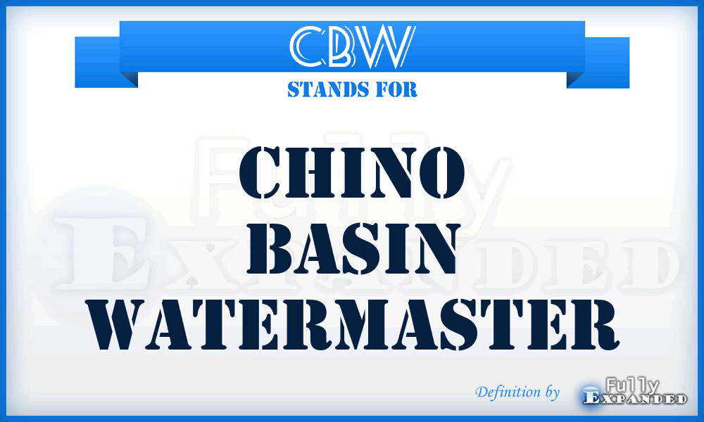 CBW - Chino Basin Watermaster