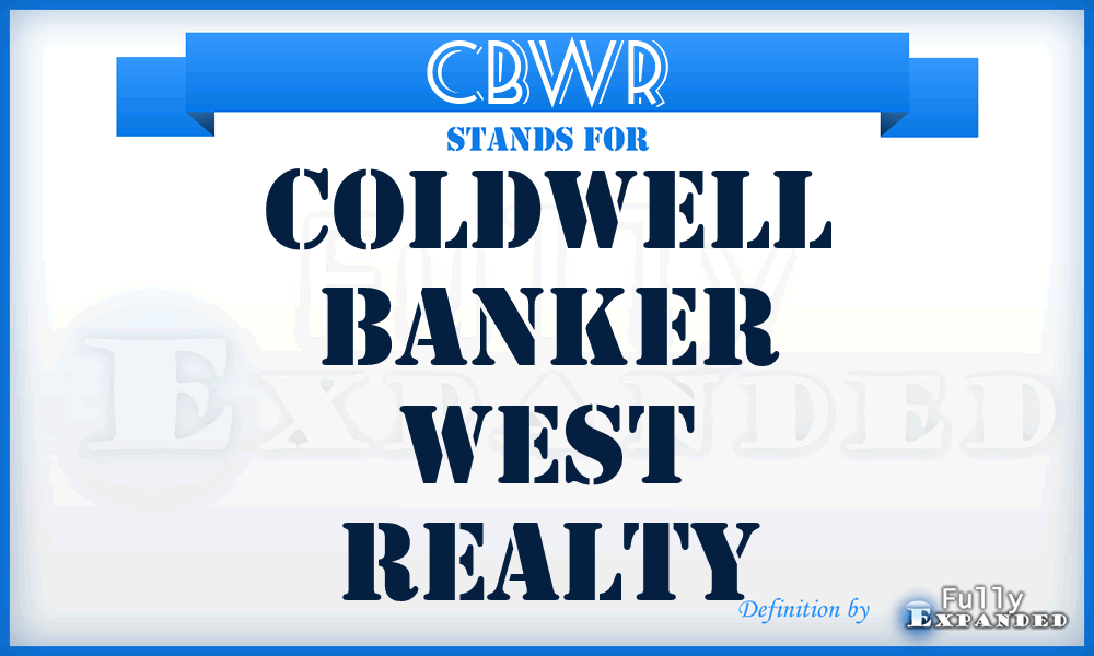 CBWR - Coldwell Banker West Realty