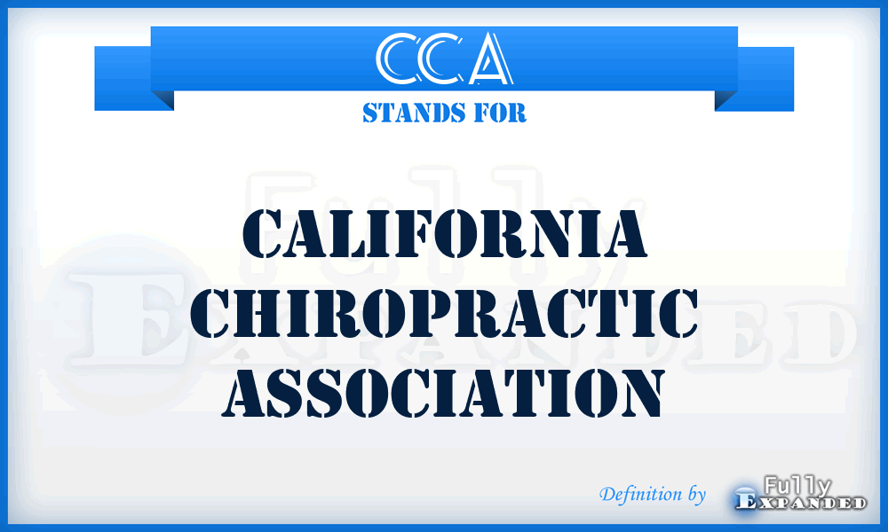 CCA - California Chiropractic Association