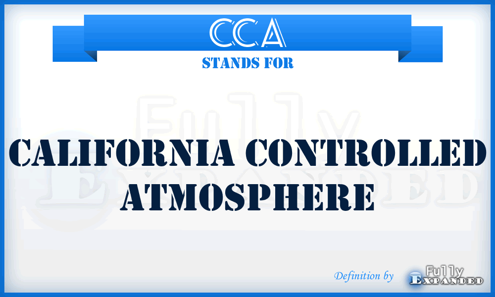 CCA - California Controlled Atmosphere