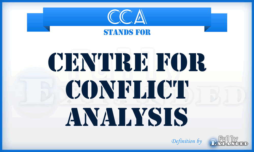 CCA - Centre for Conflict Analysis