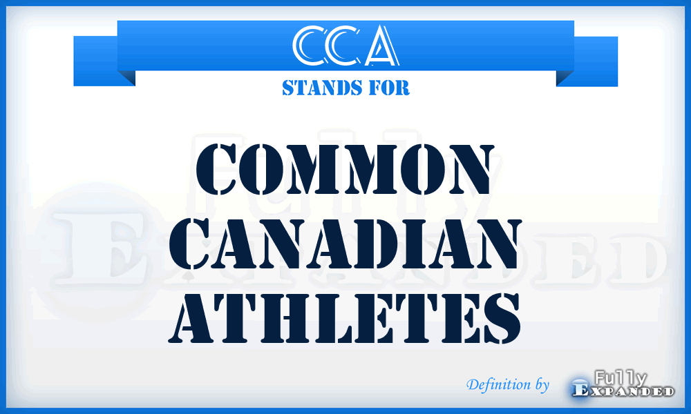 CCA - Common Canadian Athletes