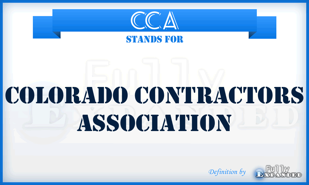 CCA - Colorado Contractors Association