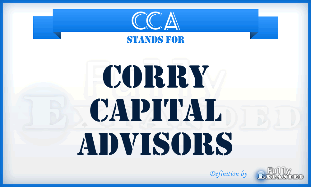 CCA - Corry Capital Advisors