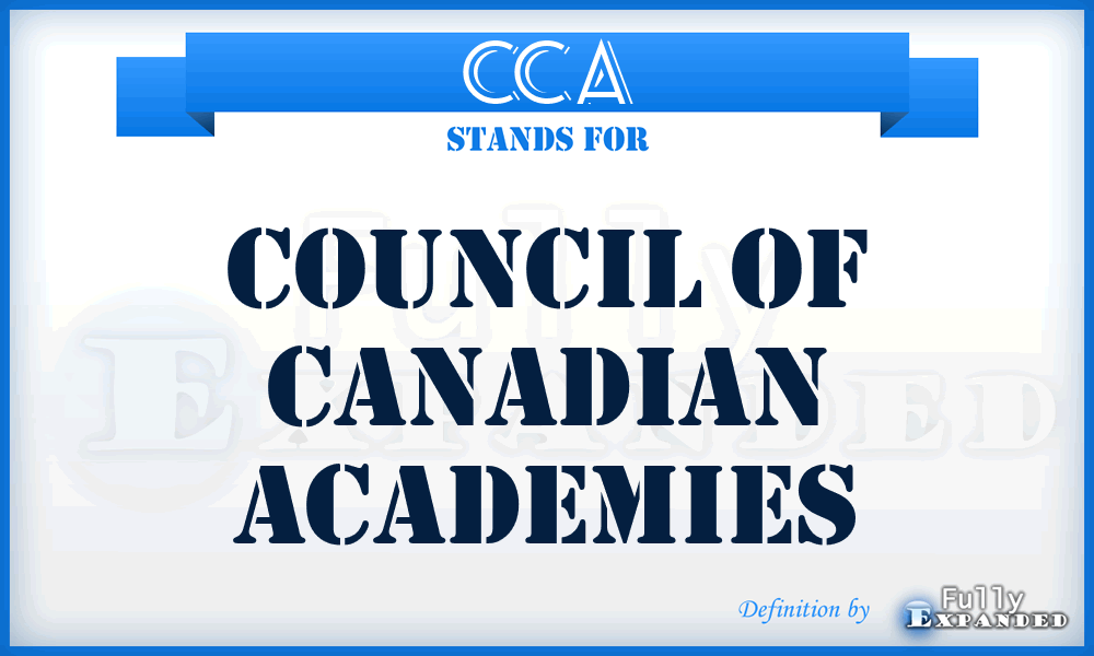 CCA - Council of Canadian Academies