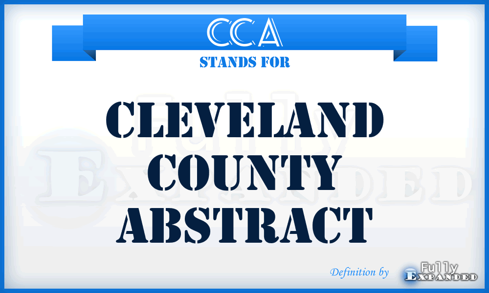 CCA - Cleveland County Abstract