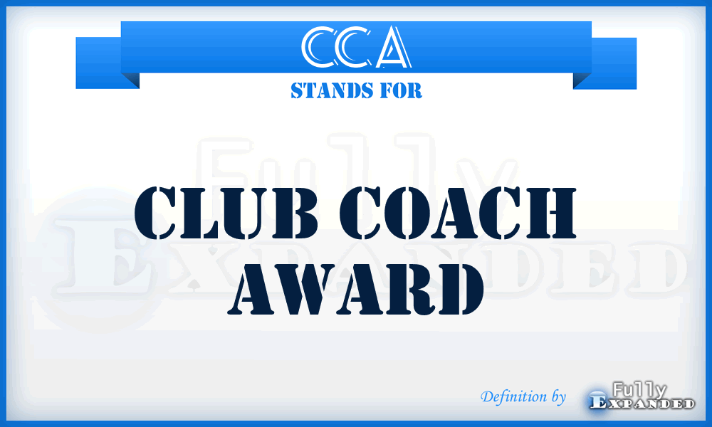 CCA - Club Coach Award