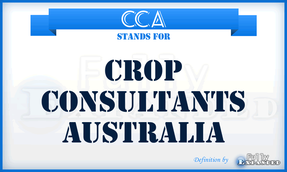 CCA - Crop Consultants Australia