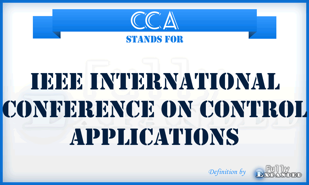 CCA - IEEE International Conference on Control Applications