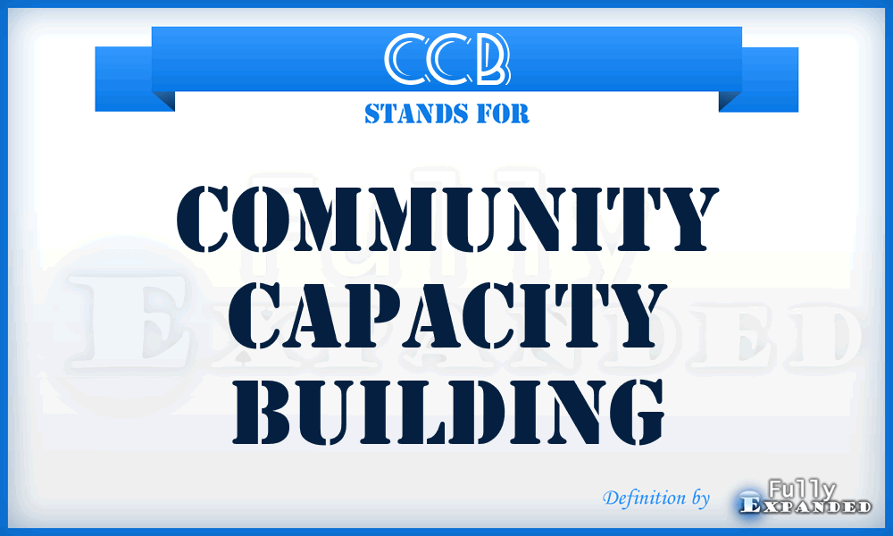 CCB - community capacity building