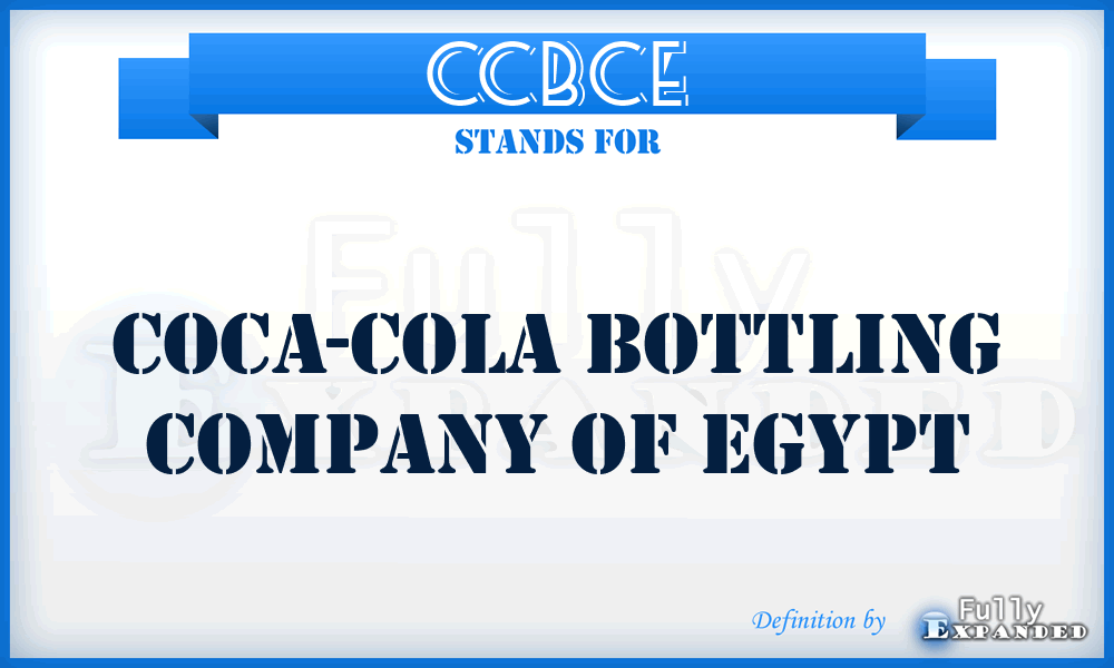 CCBCE - Coca-Cola Bottling Company of Egypt