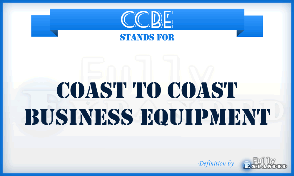 CCBE - Coast to Coast Business Equipment