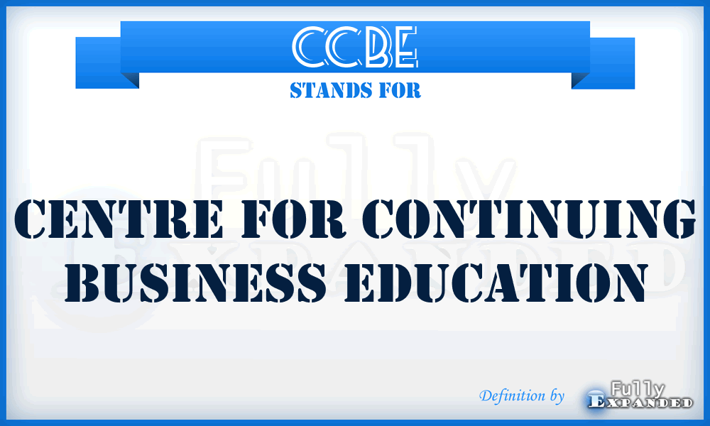 CCBE - Centre for Continuing Business Education
