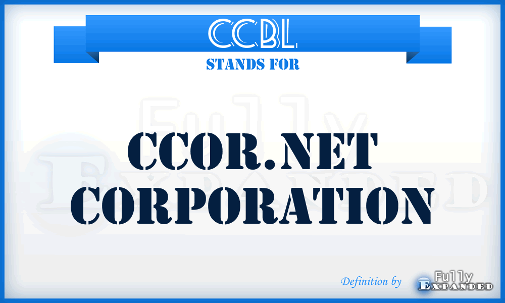 CCBL - CCor.Net Corporation