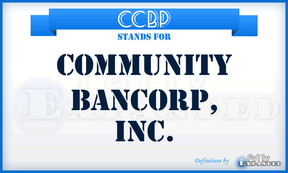 CCBP - Community Bancorp, Inc.