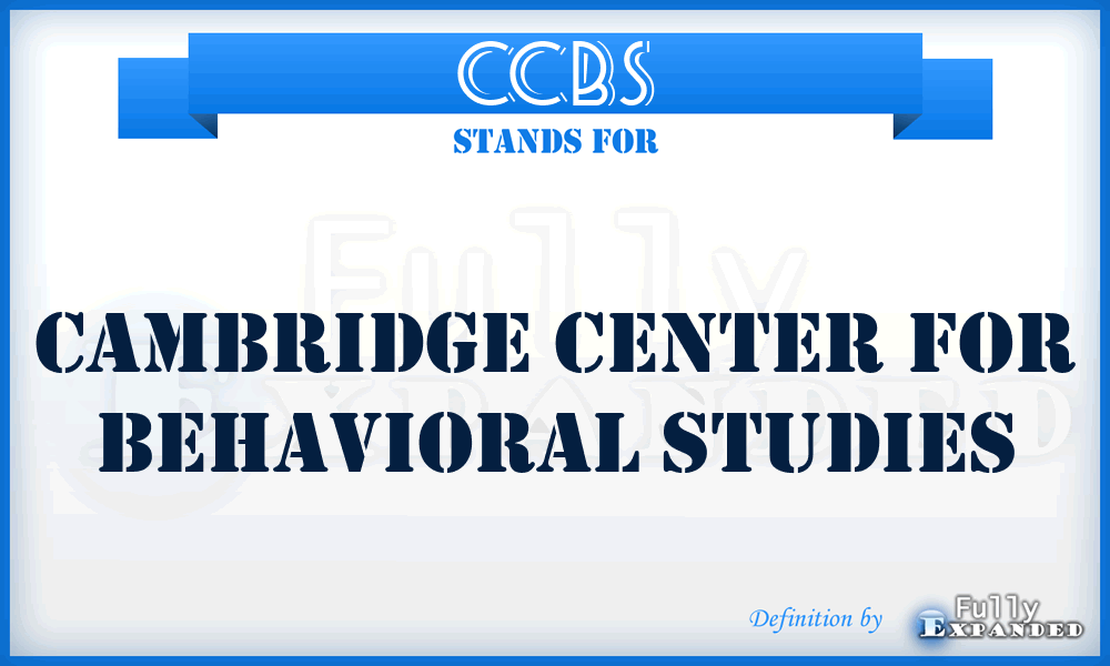 CCBS - Cambridge Center for Behavioral Studies