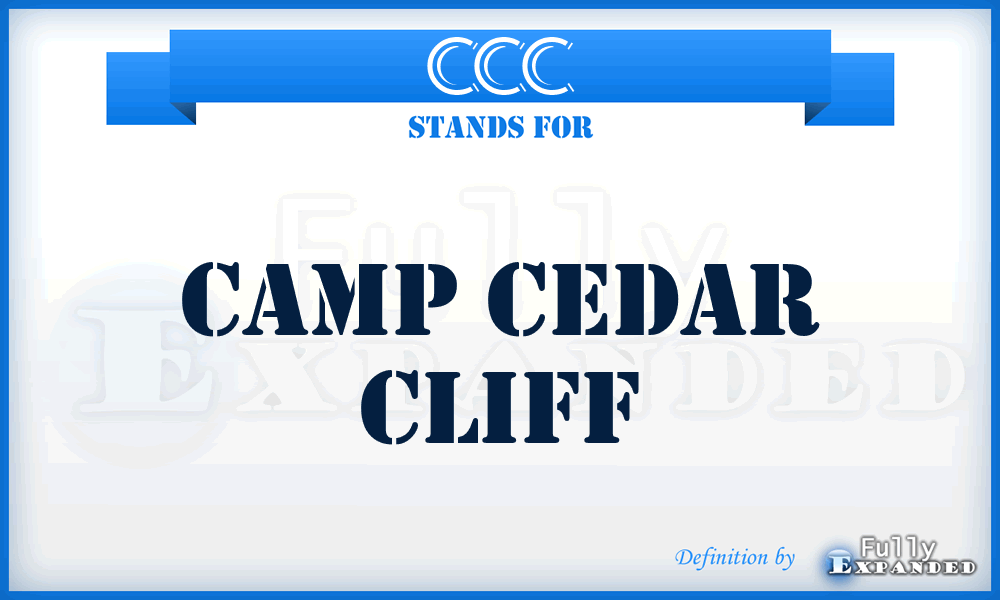 CCC - Camp Cedar Cliff