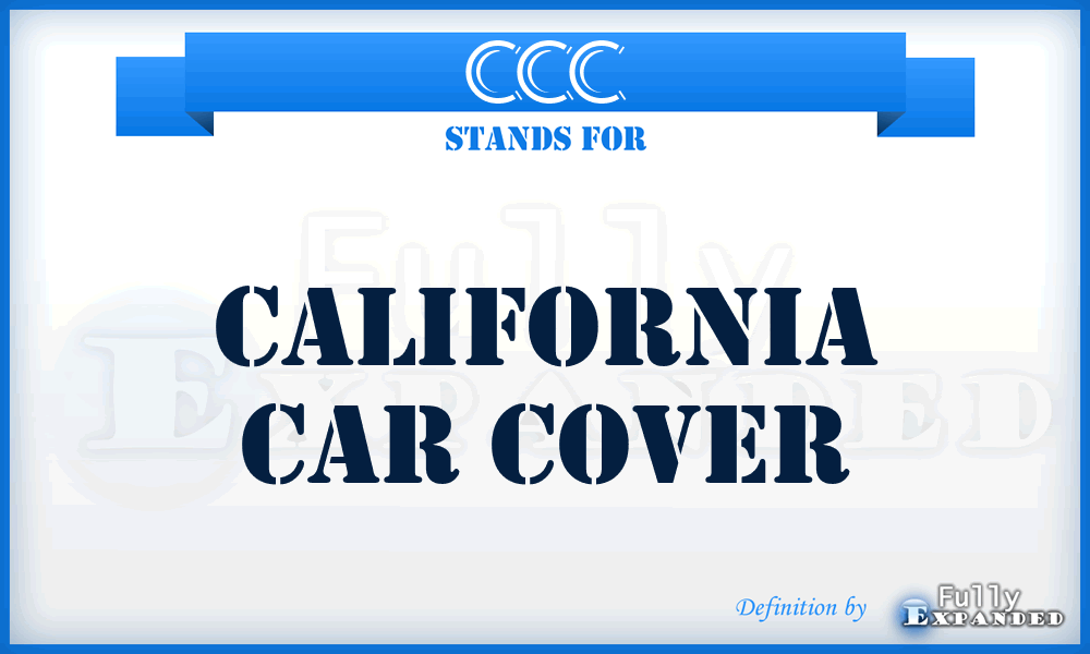 CCC - California Car Cover