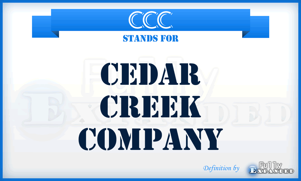 CCC - Cedar Creek Company