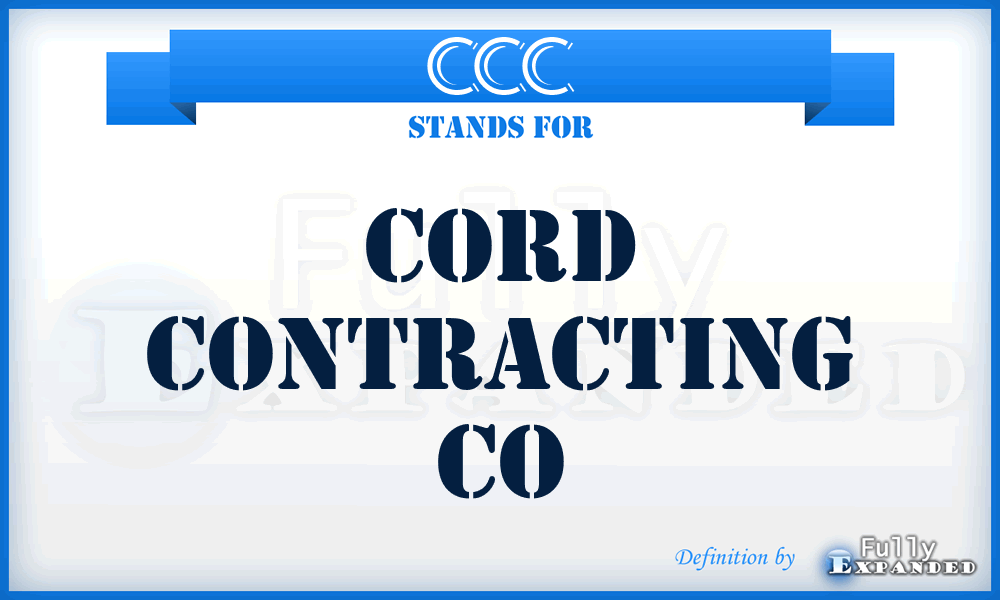 CCC - Cord Contracting Co