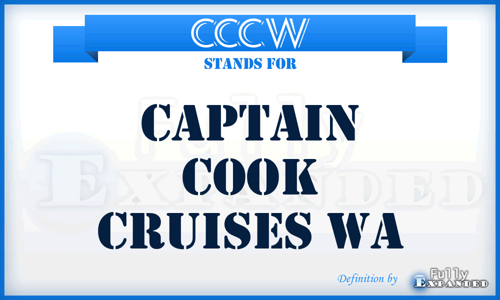 CCCW - Captain Cook Cruises Wa