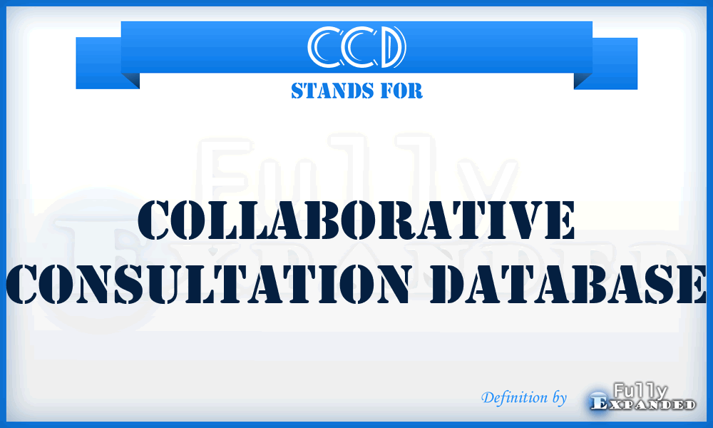 CCD - Collaborative Consultation Database