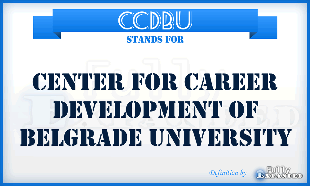 CCDBU - Center for Career Development of Belgrade University
