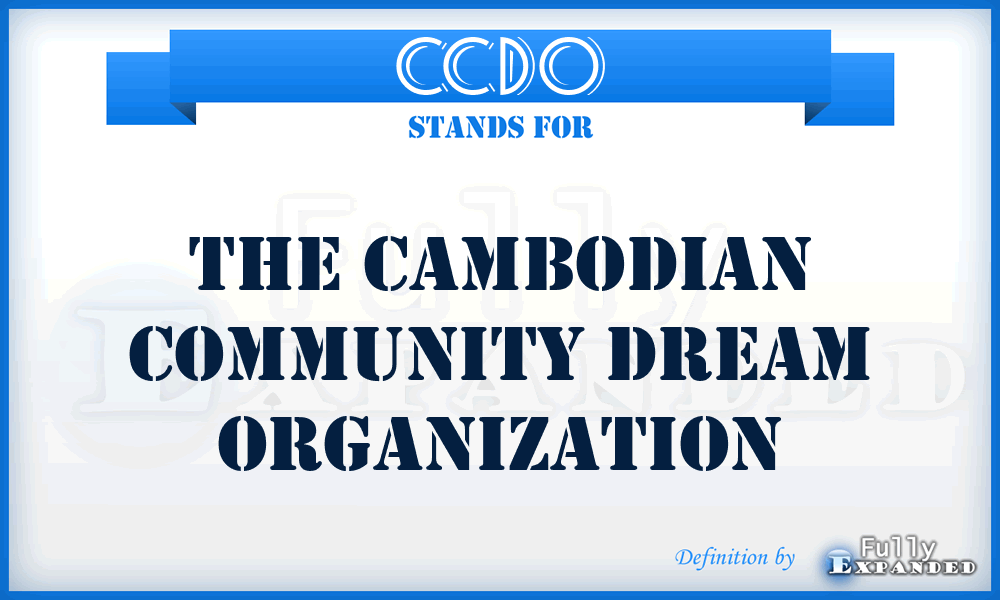 CCDO - The Cambodian Community Dream Organization