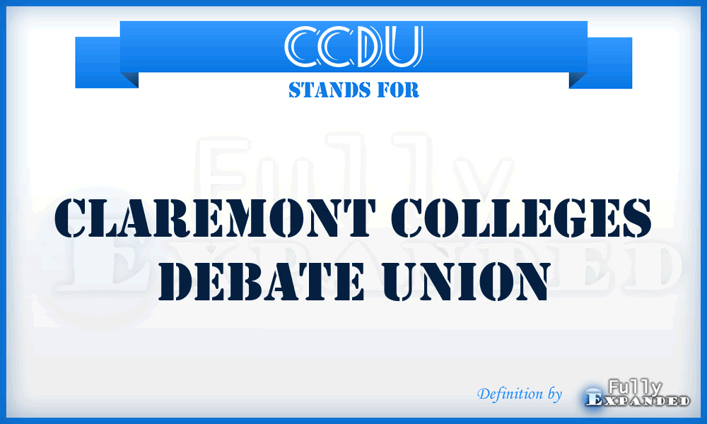 CCDU - Claremont Colleges Debate Union