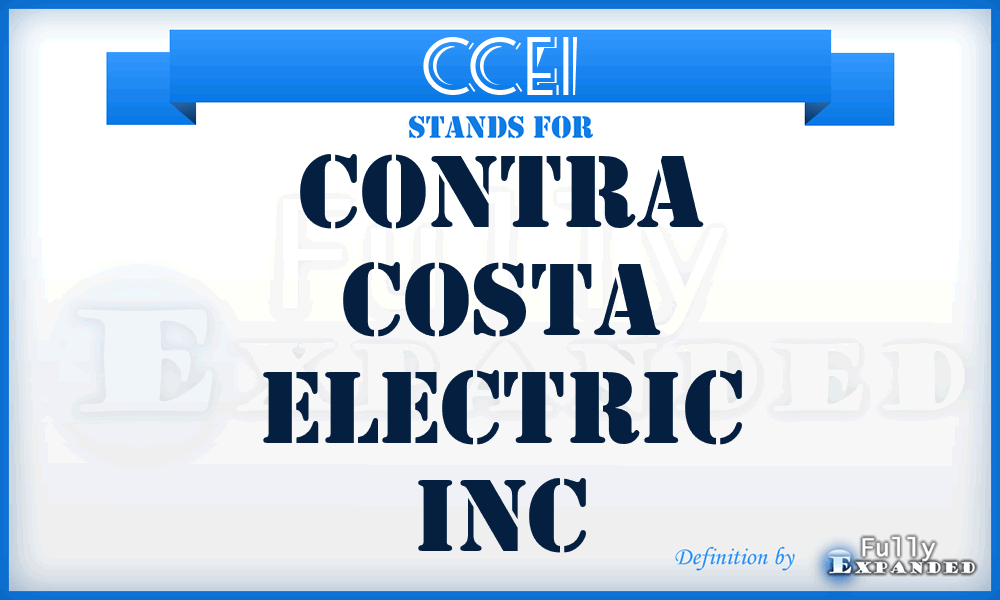 CCEI - Contra Costa Electric Inc