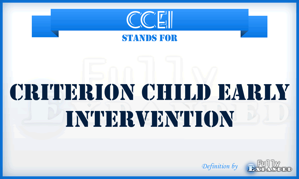 CCEI - Criterion Child Early Intervention
