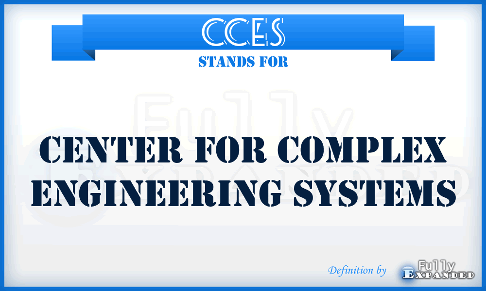 CCES - Center for Complex Engineering Systems