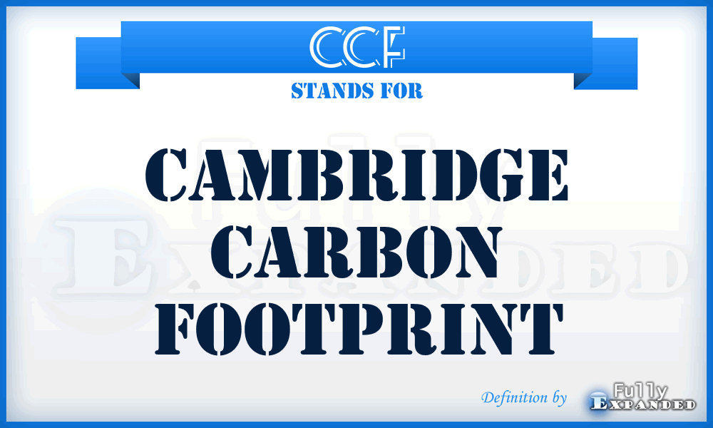 CCF - Cambridge Carbon Footprint