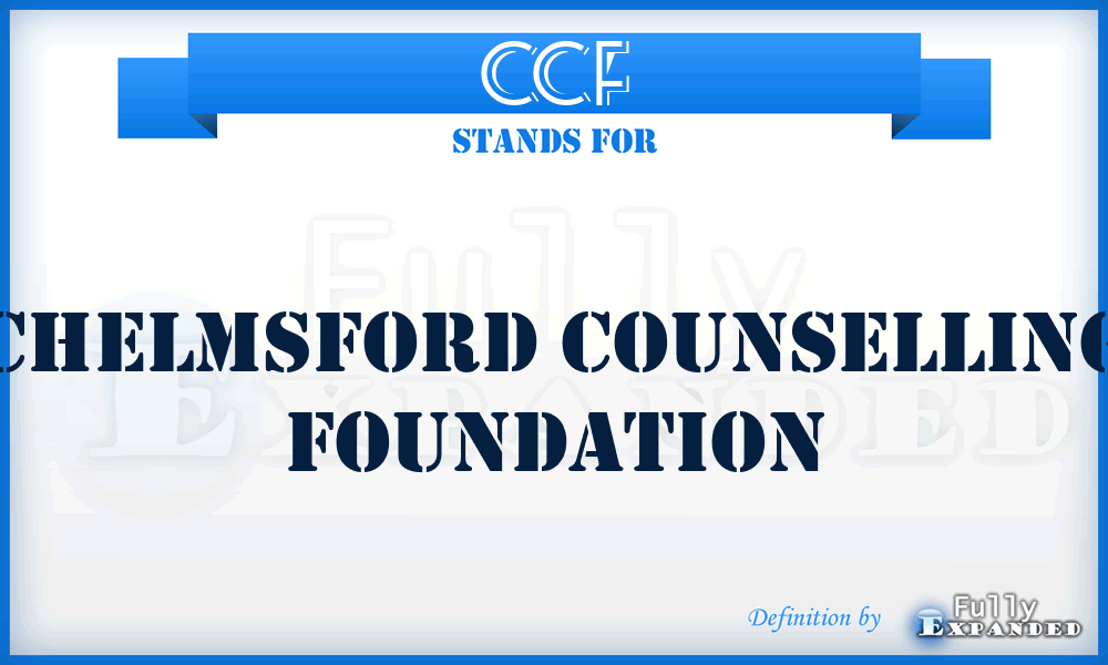 CCF - Chelmsford Counselling Foundation