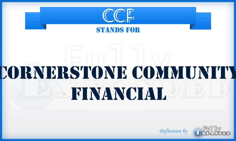 CCF - Cornerstone Community Financial