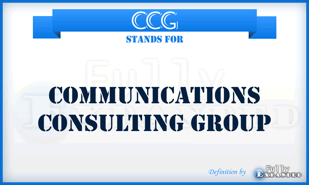 CCG - Communications Consulting Group