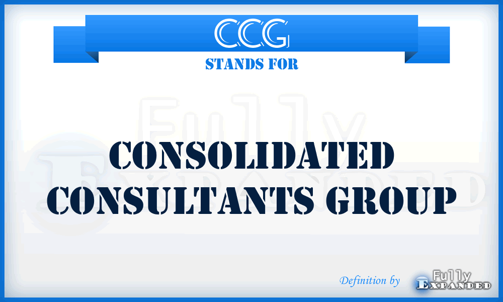 CCG - Consolidated Consultants Group