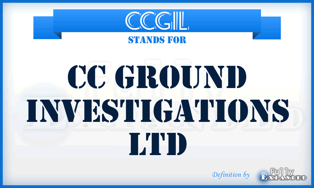 CCGIL - CC Ground Investigations Ltd