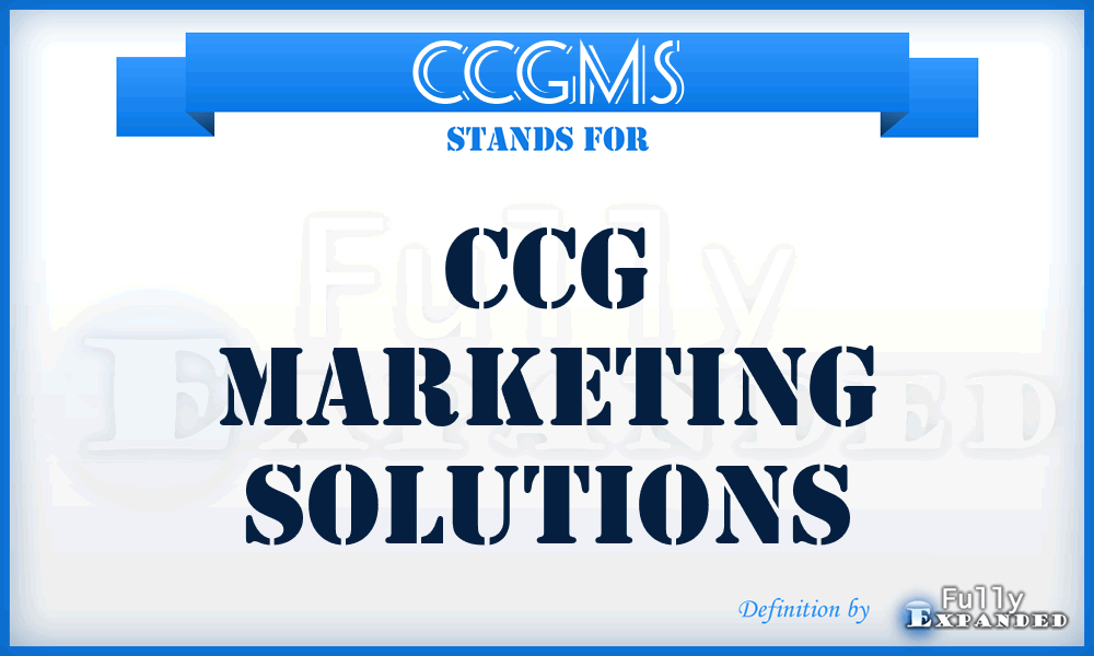 CCGMS - CCG Marketing Solutions