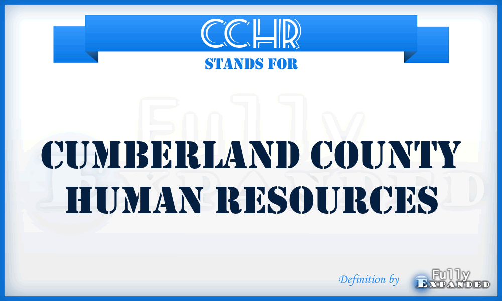 CCHR - Cumberland County Human Resources