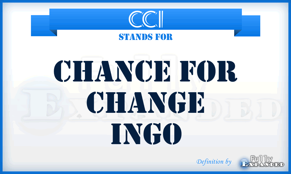 CCI - Chance for Change Ingo