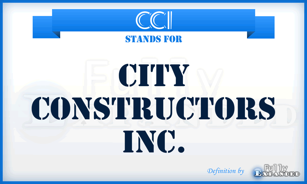 CCI - City Constructors Inc.