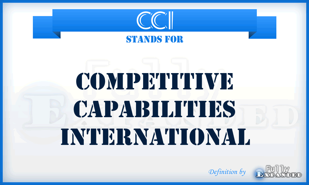 CCI - Competitive Capabilities International