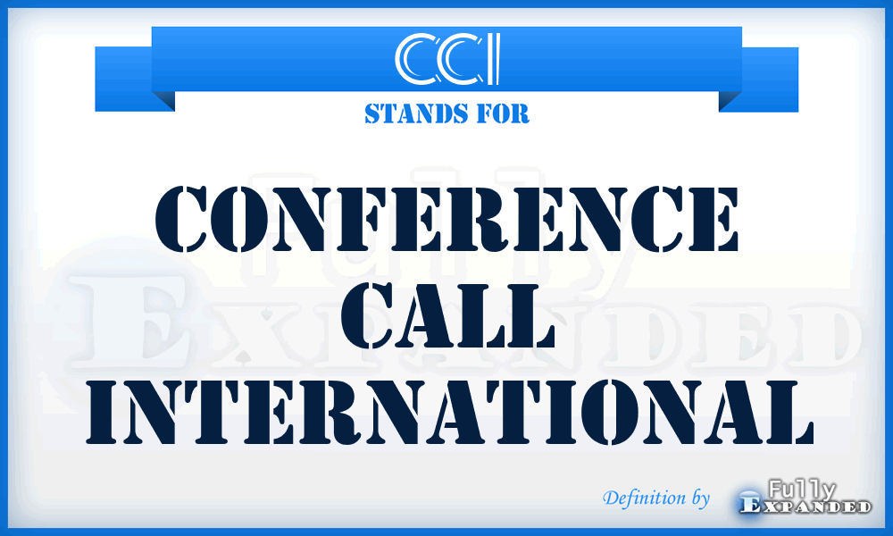 CCI - Conference Call International