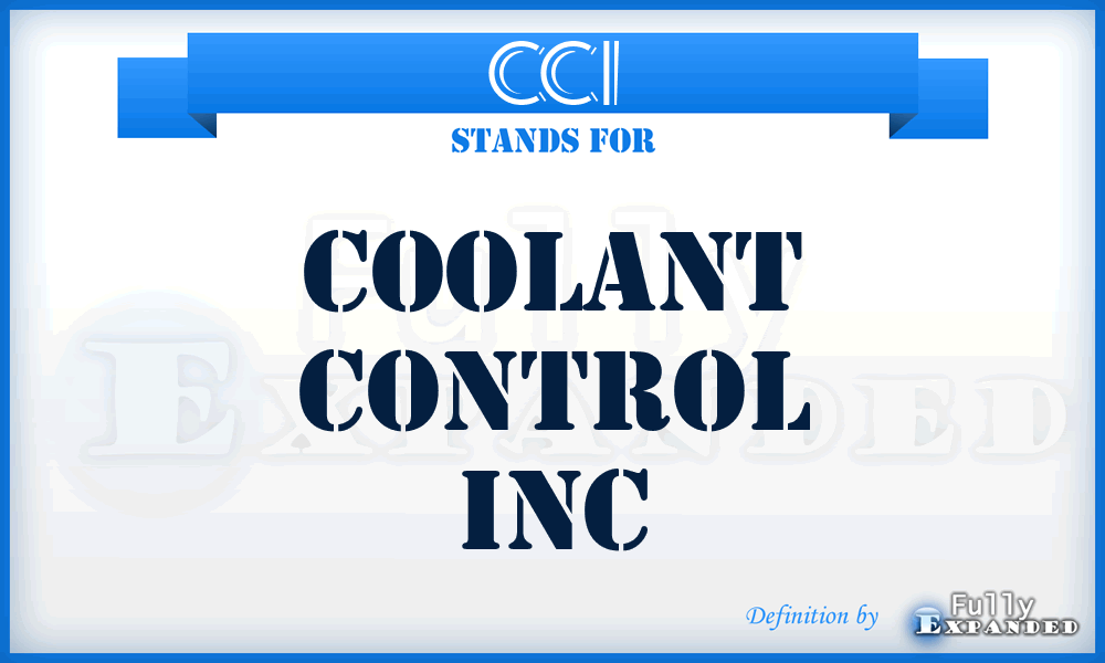 CCI - Coolant Control Inc