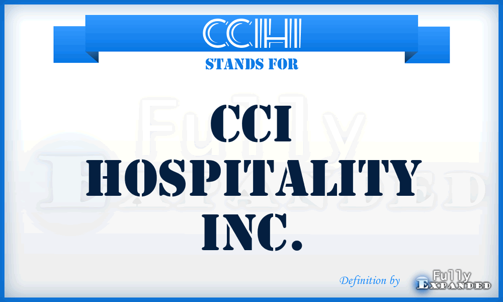 CCIHI - CCI Hospitality Inc.