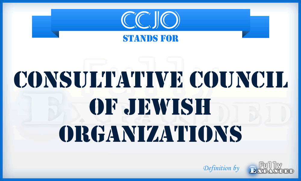 CCJO - Consultative Council of Jewish Organizations