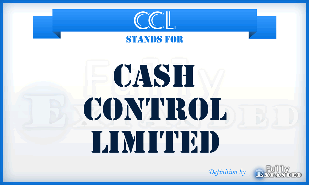 CCL - Cash Control Limited