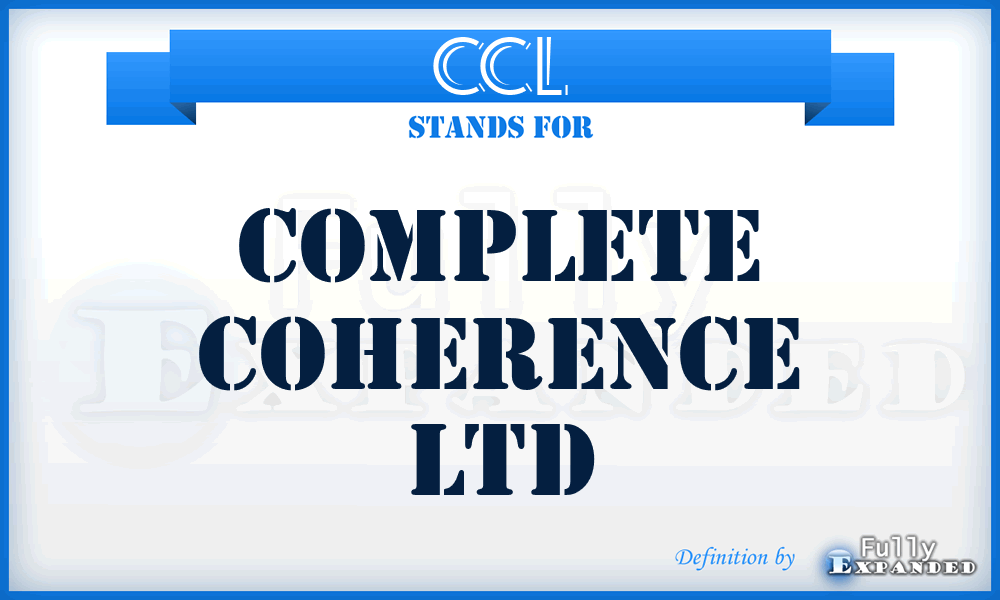 CCL - Complete Coherence Ltd