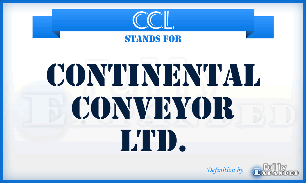 CCL - Continental Conveyor Ltd.
